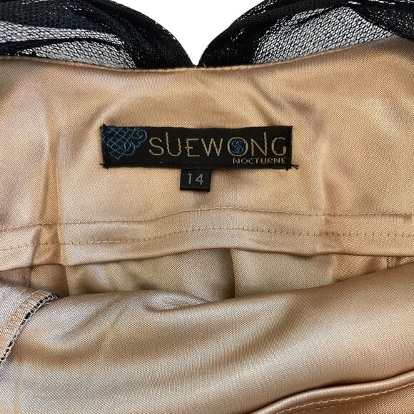 Sue Wong Nocturne Embellished Illusion Dress – Size 14 - Picture 7 of 16